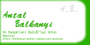 antal balkanyi business card